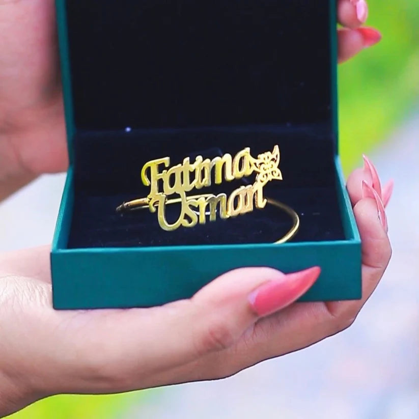 Butterfly Style Customized Name Bangle