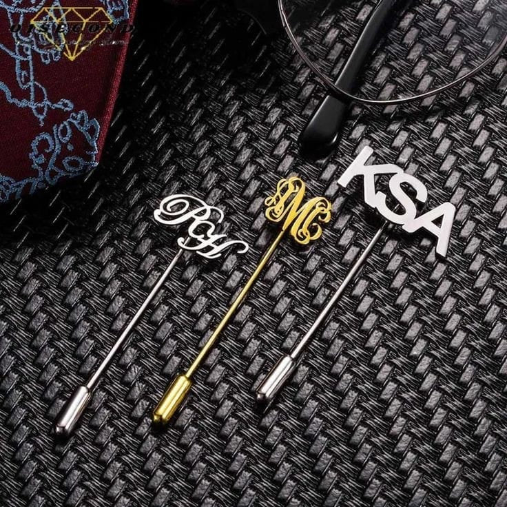 Initials & Name Lapel pin Customized