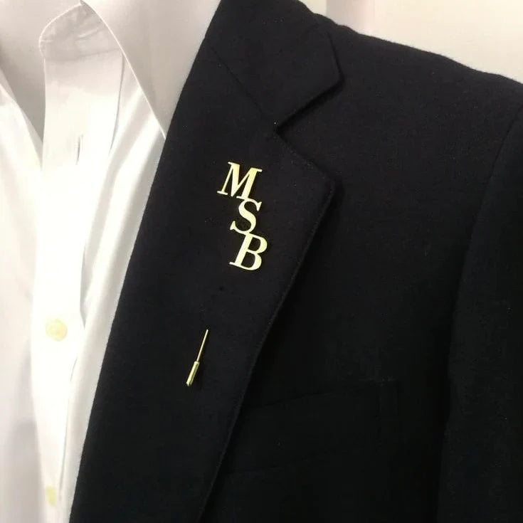 Initials & Name Lapel pin Customized