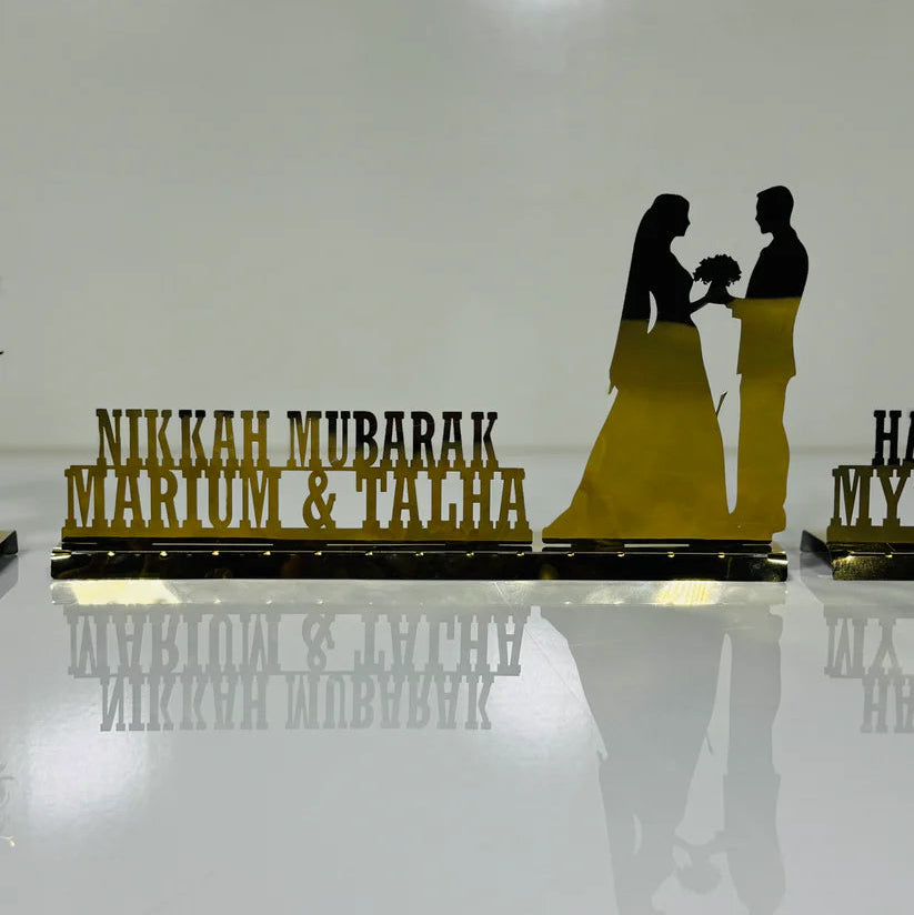 Couple Stand - Nikkah, Birthday & Anniversary ( Stainless Steel )