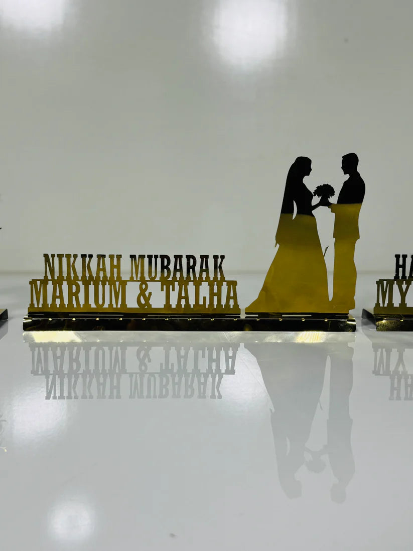 Couple Stand - Nikkah, Birthday & Anniversary ( Stainless Steel )
