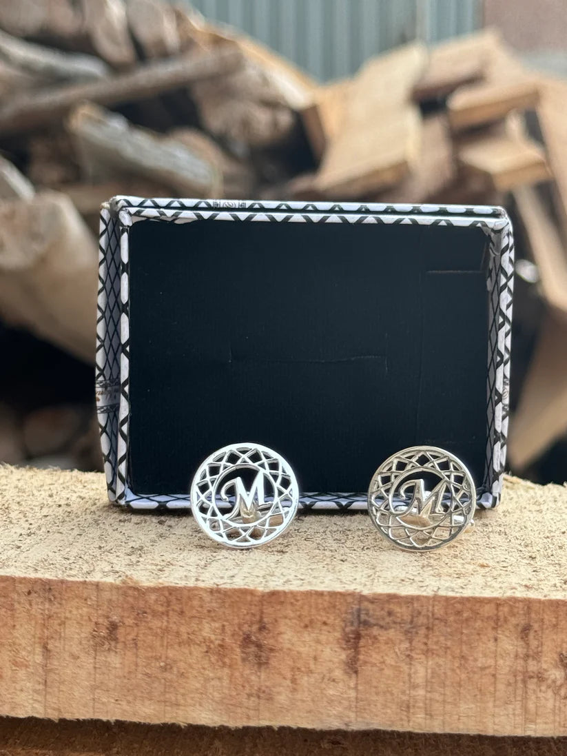 Round Initial Cufflinks