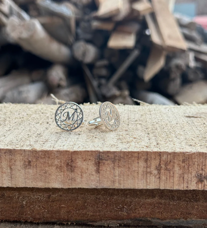Round Initial Cufflinks
