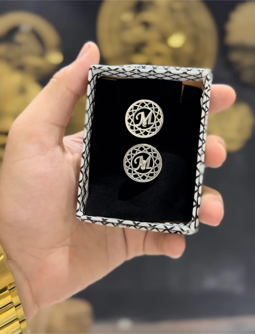 Round Initial Cufflinks